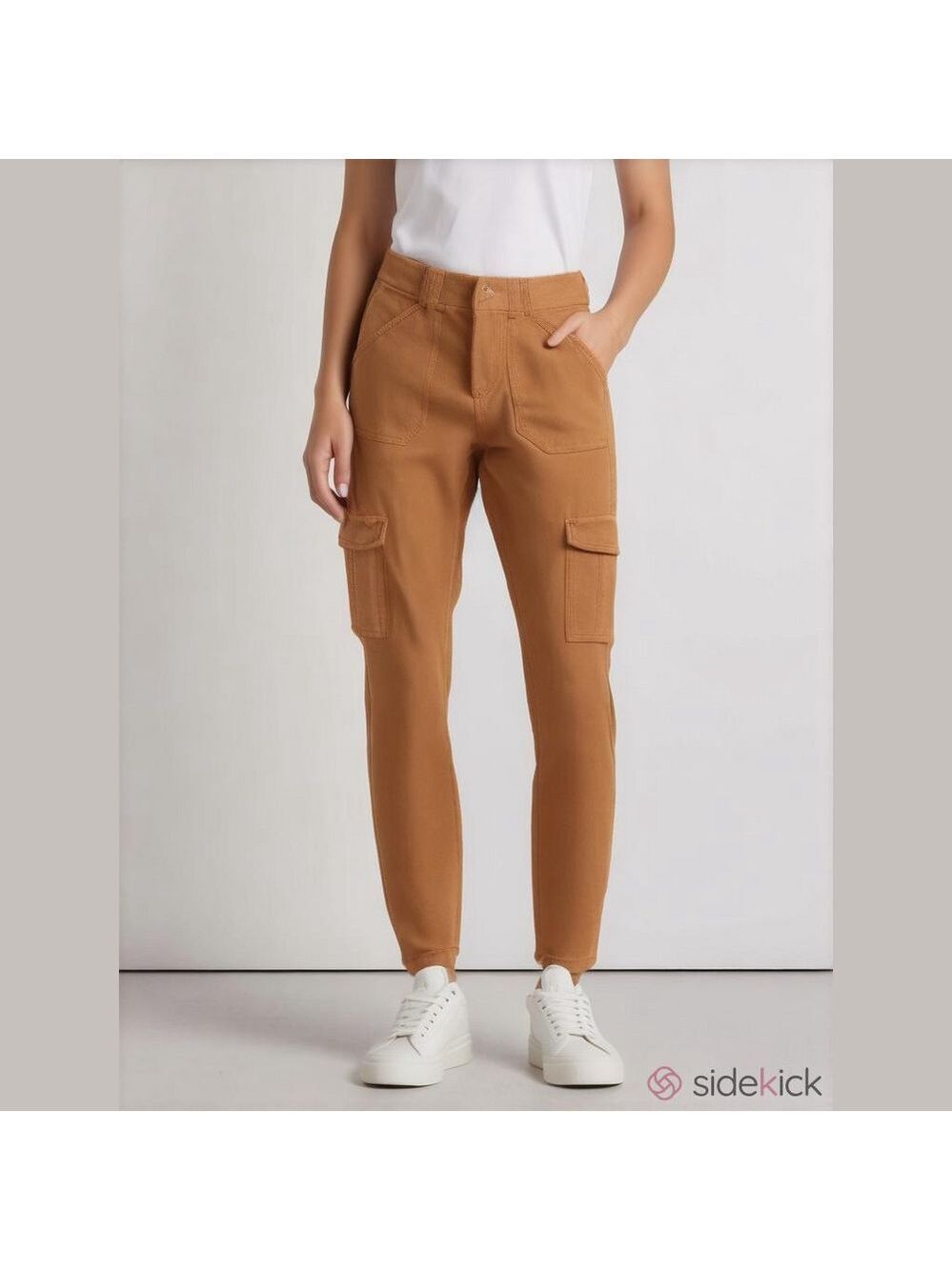 Spanx tan cargo pull on denim pants size XS